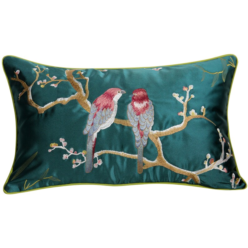 Lumbar Pillow Decorative Pillows Cushion Cover Bird Pillow Etsy