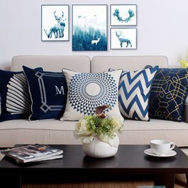 Pillow Covers Blue Velvet Pillow Cover Pillow Covers 20x20 Etsy