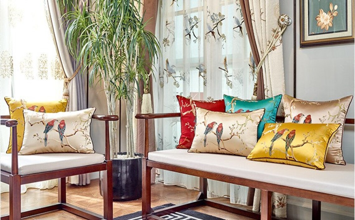 Bird Pillow Covers silk Throw Pillow Covers throw Pillow Etsy