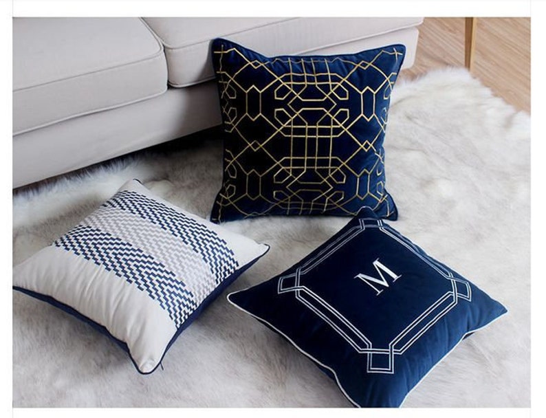 Pillow Covers Blue Velvet Pillow Cover Pillow Covers 20x20 Etsy