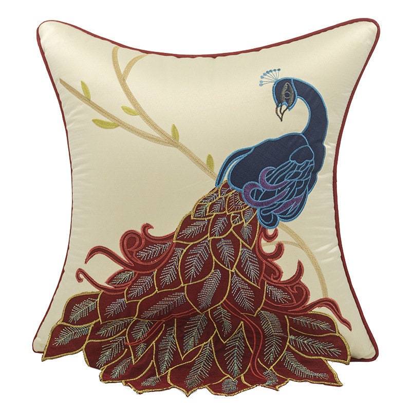 Peacock Pillow Cover Pillow Covers Throw Pillows Etsy