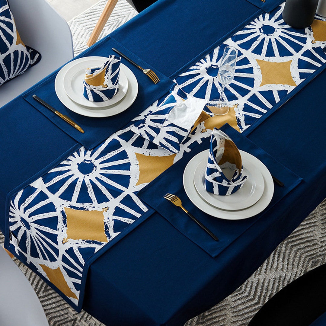 High Quality Table Runner , Nature Home Decorative , Blue Table Runner