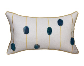 Lumbar Pillow, Home Decor, Decorative Pillows, High End Pillow, Embroidered Pillow, Studio Pillows,  Cushion Cover, Throw Pillows 20X12