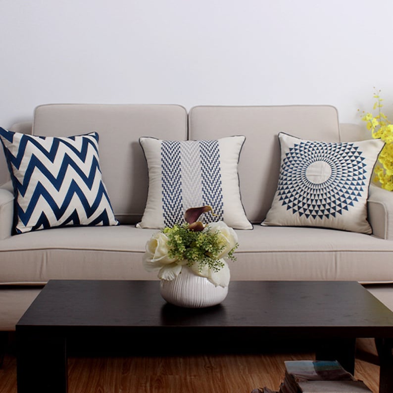 Velvet Pillow Cover Navy With White Pillow Cushion Cover Velvet Cushions,Throw Pillows Velvet Throw Pillows,Velvet Pillow Pillow Collection