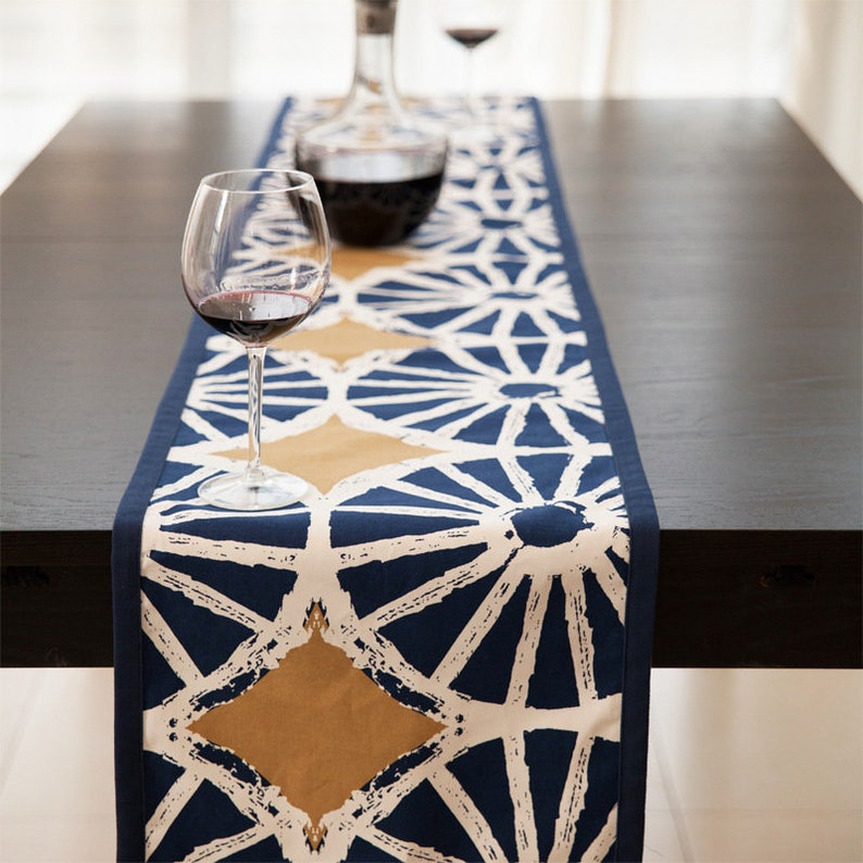 High Quality Table Runner Nature Home Decorative Blue Etsy