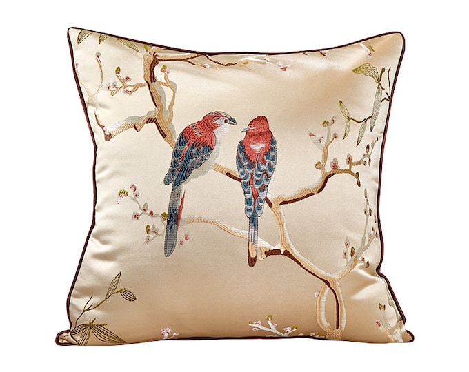 Bird Pillow Covers silk Throw Pillow Covers throw Pillow Etsy