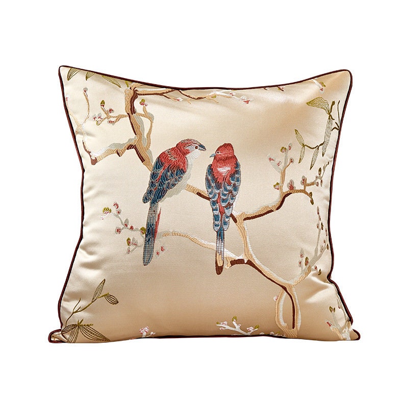 Bird Pillow Covers silk Throw Pillow Covers throw Pillow Etsy UK