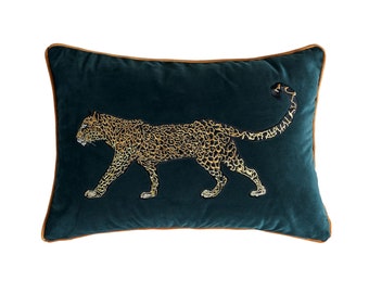 throw pillow velvet throw pillow, lumbar pillow embroidered pillow, pillow covers green velvet pillow,  throw pillow tiger pattern, pillows