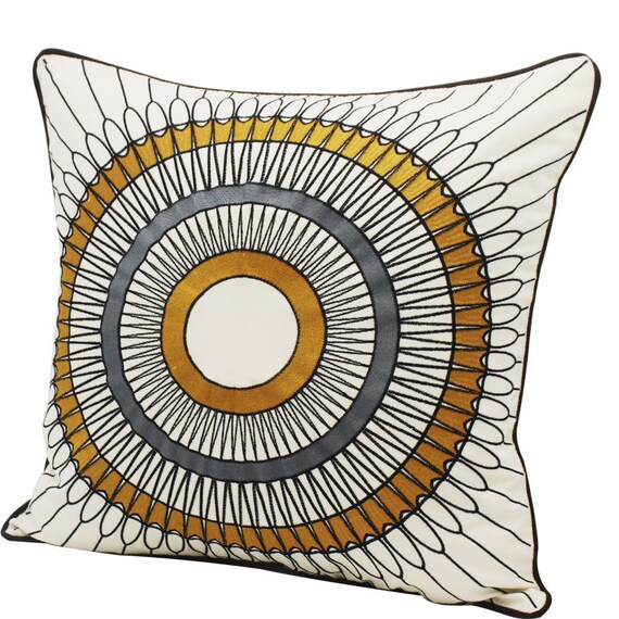 Embroidered Cushion Pillow Home Decorative Classic Pillow Etsy