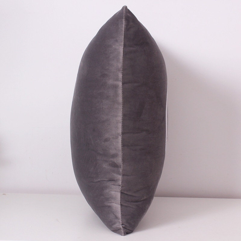 Gray Velvet Cushion , Pillow Cover 18X18, Silver Pillow Cover, Gray