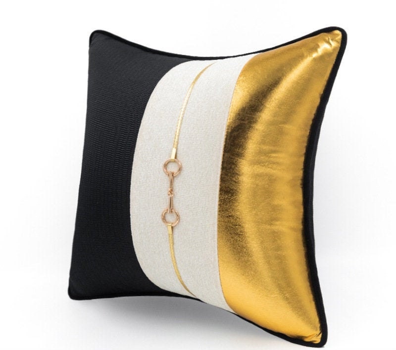 Throw Pillows Black Gold Throw Pillows Pillow Covers Fashion Etsy
