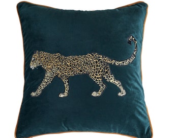 pillow covers Tiger pillow cover,  cushion cover embroidered cushion, embroidered pillow lumbar pillow,   throw pillow velvet pillow