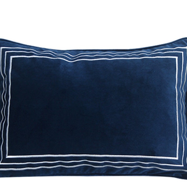 Velvet Pillow, Blue Velvet Pillow, Blue Pillow ,Navy Pillow, Blue Throw Pillow, Velvet Cushion , Blue  Lumbar Pillow, Velvet Lumbar Pillow,