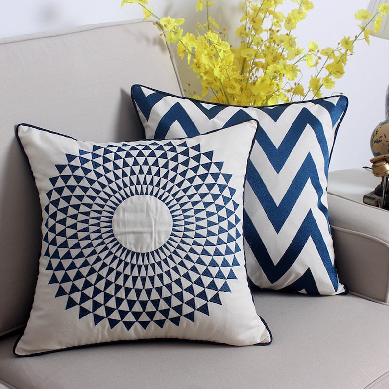 Velvet Pillow Cover Navy With White Pillow Cushion Cover Velvet Cushions,Throw Pillows Velvet Throw Pillows,Velvet Pillow Pillow Collection