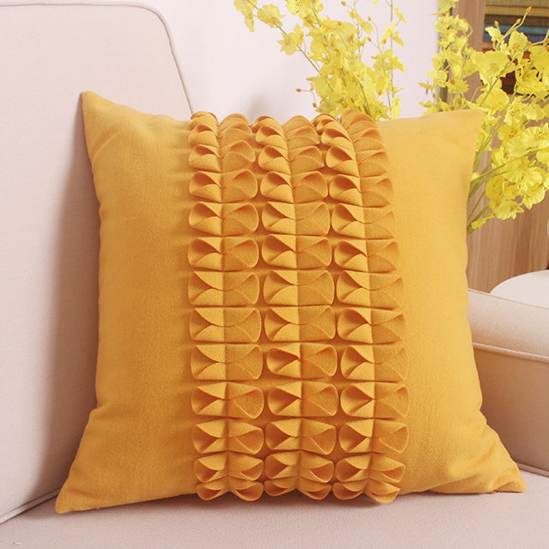 Yellow Pillow Cover Yellow Throw Pillow Handmade Cushion Etsy