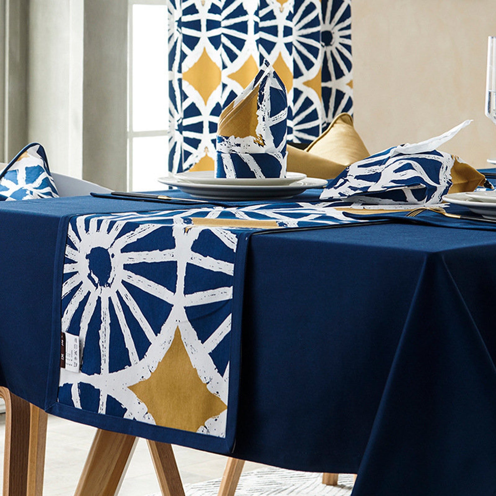 High Quality Table Runner Nature Home Decorative Blue Etsy