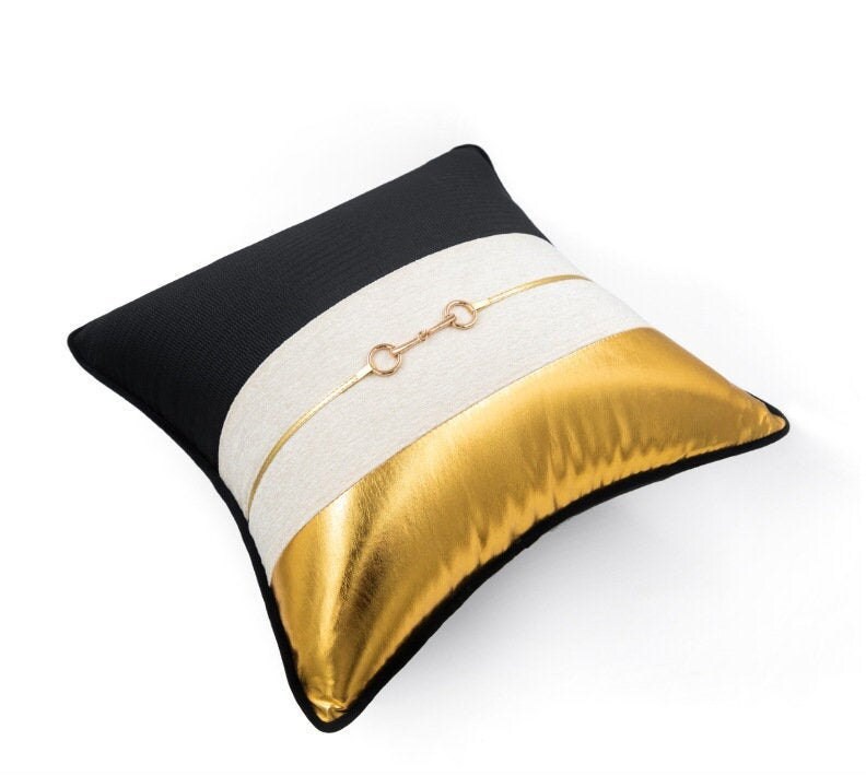 Throw Pillows Black Gold Throw Pillows Pillow Covers Fashion Etsy