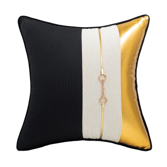 Throw Pillows Black Gold Throw Pillows Pillow Covers Fashion Etsy