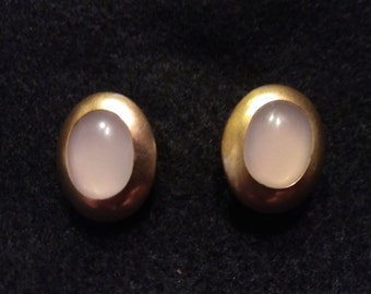 Vintage Pearlescent and Gold Cufflinks