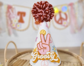 Birthday hat /Groovy party decor / Two groovy birthday /Groovy decoration / I'm one / 1st birthday decoration /Groovy party