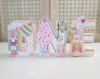 Ballet casse-noisette lettres 3D - décoration de fête d'anniversaire de Noël, thème hiver fille, papier cartonné