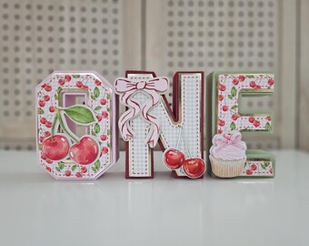 Papier cartonné 3D Cerise sur le dessus - Décoration de fête, fait main, thème doux