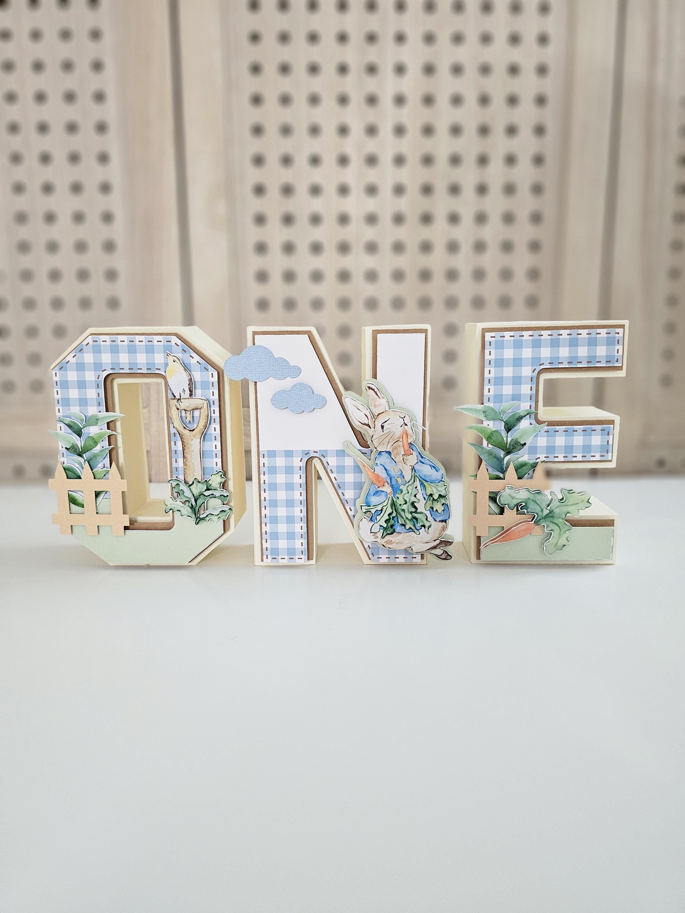 Peter Rabbit 3D Letter, First Birthday Decor, Some Bunny is One - Etsy