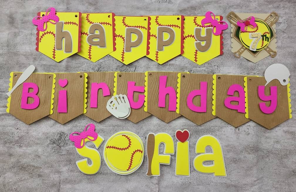 Softball banner decoration/banner decoration/HBD | Etsy
