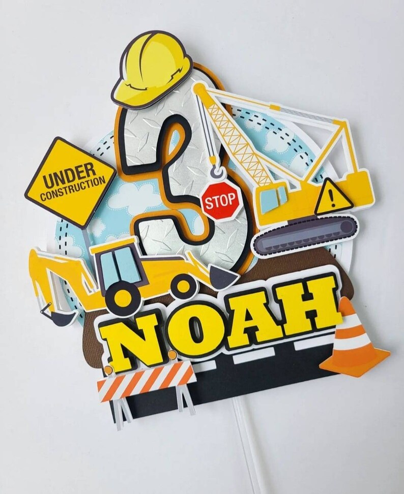 Construction Collection/ Construction Trucks Cake Topper/ Etsy