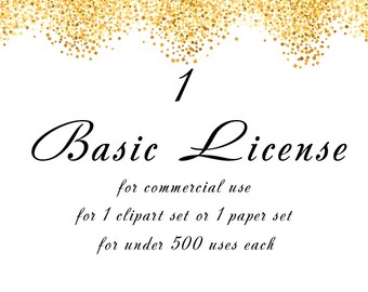 Commercial Use Basic License, Single Clipart or Paper Set (Under 500 Units)