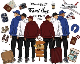 Watercolor Travel Clipart, Fashion Illustration, Planner Graphics (86 PNG)