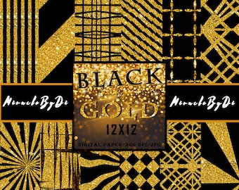 Papel digital negro y oro