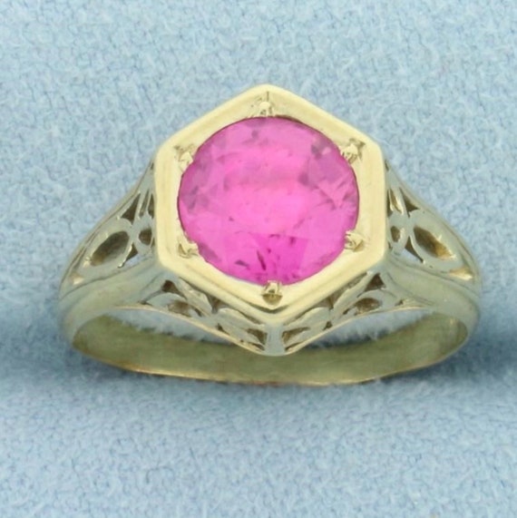 Vintage Art Deco 2 ct Vibrant Pink Sapphire Altern