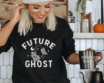 funny funny halloween sweater spooky future ghost crewneck sweatshirt pullover Witch AF Sweatshirt gift halloween gift Gift For Her