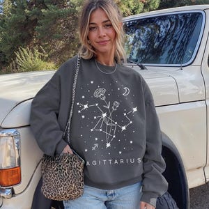 Sagittarius Constellation Sweatshirt | Zodiac Birth Flower Sweatshirt | Sagittarius Birthday Sweatshirt | Celestial Sweatshirt