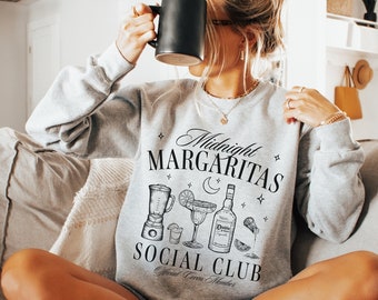 Midnight Margaritas Sweatshirt | Halloween Sweatshirt | Witch Tee | Margarita Social Club | Witchy Sweatshirt | Spooky Shirt | Coven Shirt