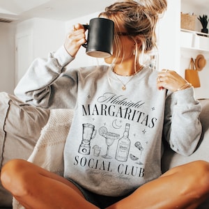 Midnight Margaritas Sweatshirt | Halloween Sweatshirt | Witch Tee | Margarita Social Club | Witchy Sweatshirt | Spooky Shirt | Coven Shirt