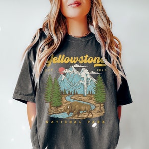 Yellowstone National Park Shirt | Comfort Colors TShirt | Wyoming Tee | Retro Graphic Tee | Vintage Inspired Shirt | Unisex Cotton Shirt