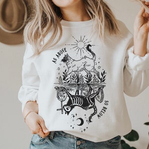 As Above So Below Cat Sweatshirt | Halloween Sweatshirt | Fall Sweatshirt | Cat Sweatshirt | As Above So Below Sweatshirt | Witchy Clothing