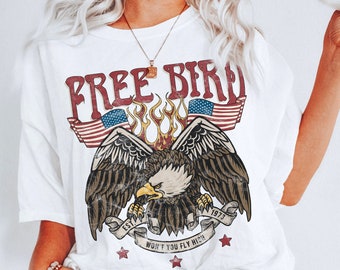 Free Bird Shirt | Comfort Colors Boho TShirt | Free Bird Tee | Eagle Shirt | Thunderbird Shirt | Retro Music Shirt | Unisex Cotton Shirt
