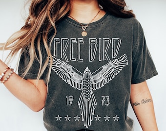 Free Bird Shirt | Comfort Colors Boho TShirt | Free Bird Tee | Eagle Shirt | Thunderbird Shirt | Retro Music Shirt | Unisex Cotton Shirt