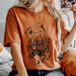 As Above So Below Cat Shirt | Comfort Colors Tshirt | Halloween Cat Shirt | Halloween Tshirt | Womens Halloween Shirt | Witchy Clothing