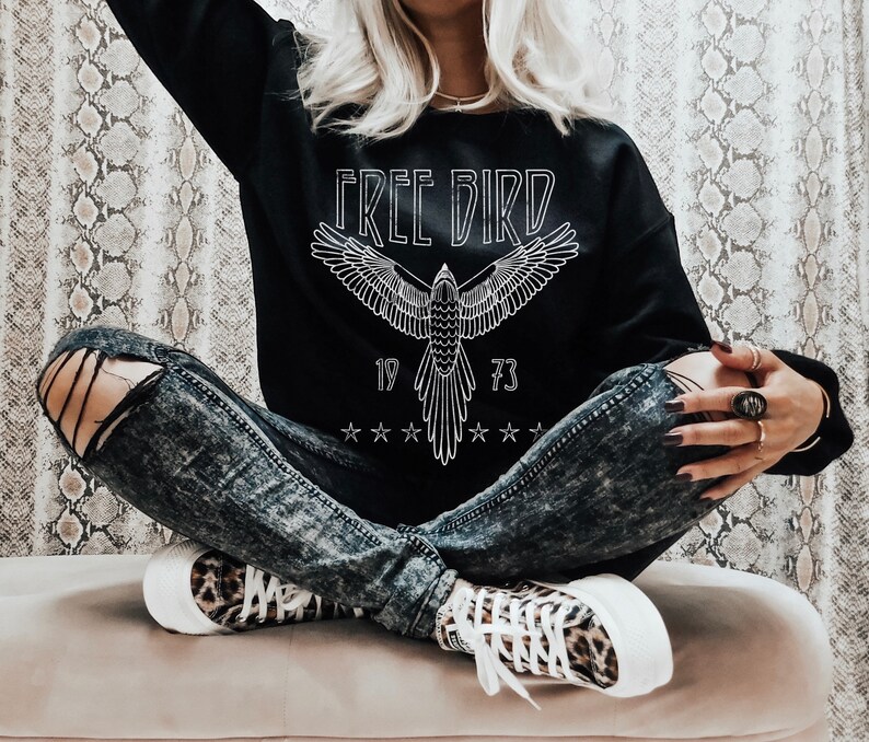 Free Bird Sweatshirt | Eagle Sweatshirt | Thunderbird Sweatshirt | Retro Music Sweatshirt | Unisex Sweatshirt image 3