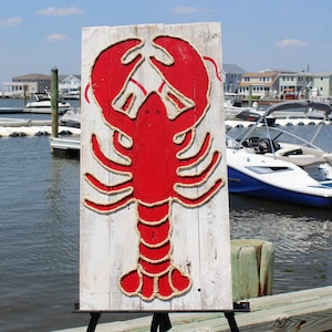 Large Lobster on Reclaimed Wood