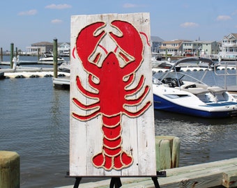 Large Lobster on Reclaimed Wood