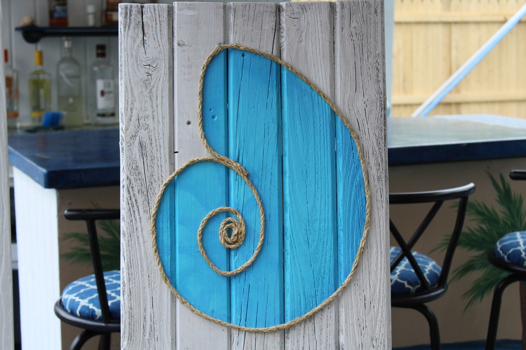 Sea Shell Wood Pattern Seashell on Reclaimed Wood - Etsy