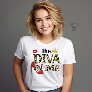 Leopard Diva PNG-designer: Sublimeringskonst för T-shirts (digital nedladdning)