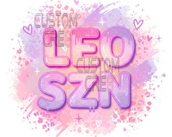 Feminine Leo SZN Graffiti: Zodiac Art PNG & PDF (Digital Download