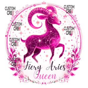 Aries Queen Digital Art: Fiery Zodiac Design (PNG, JPG) - Etsy