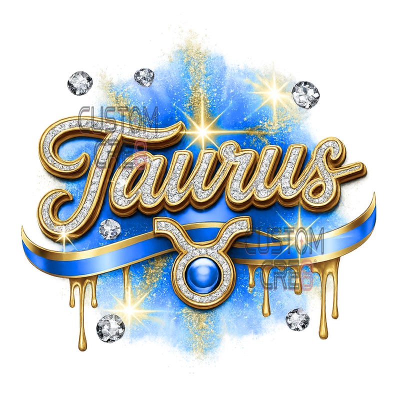 Taurus Zodiac PNG Luxury Emerald Gold Diamond Astrology Design - Etsy